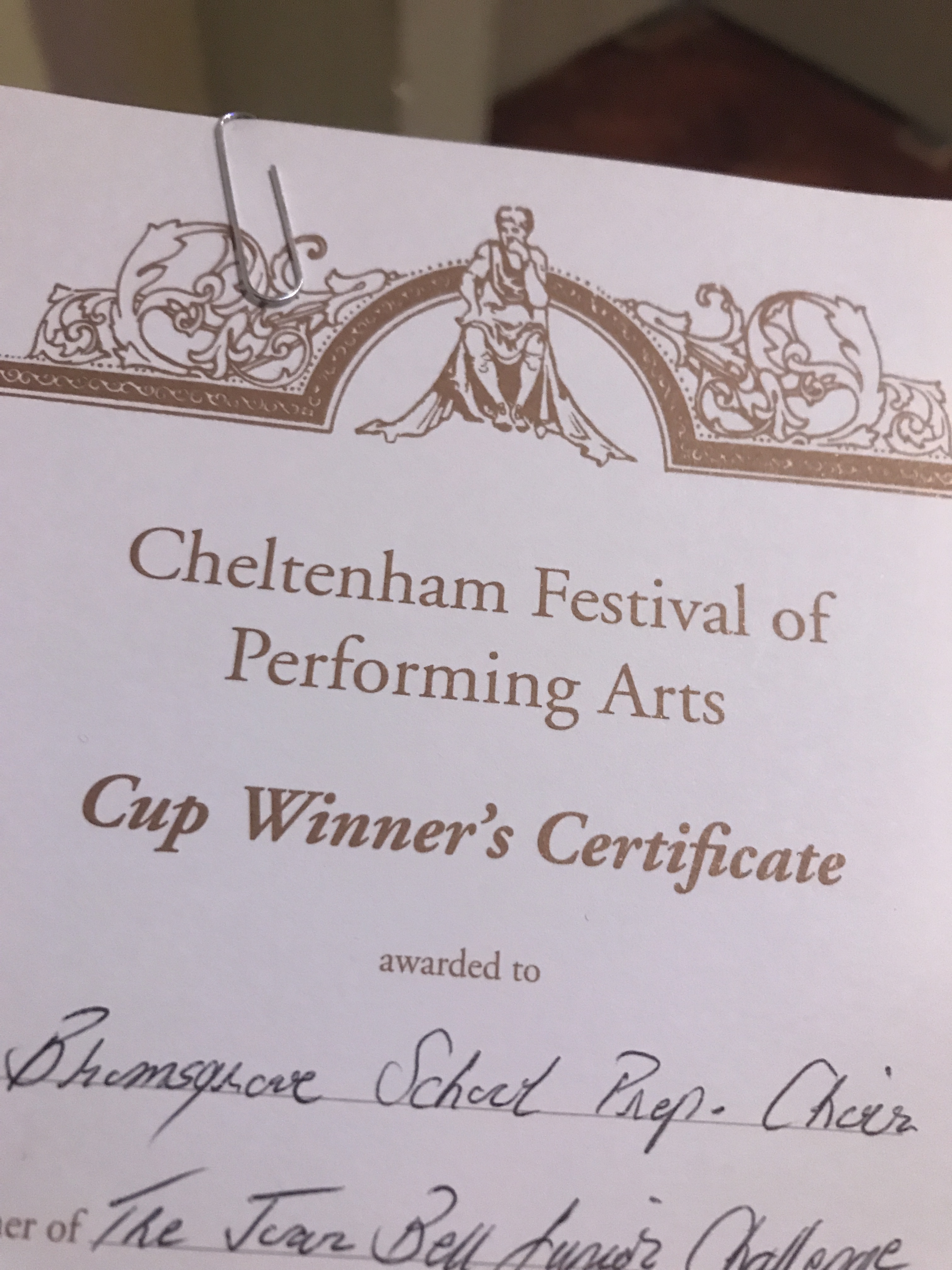 Prep Junior Choir and Chapel Choir at the Cheltenham Music Festival, May 2017